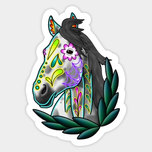 Day of the Dead Grey Appaloosa Sugar Skull Horse Sticker